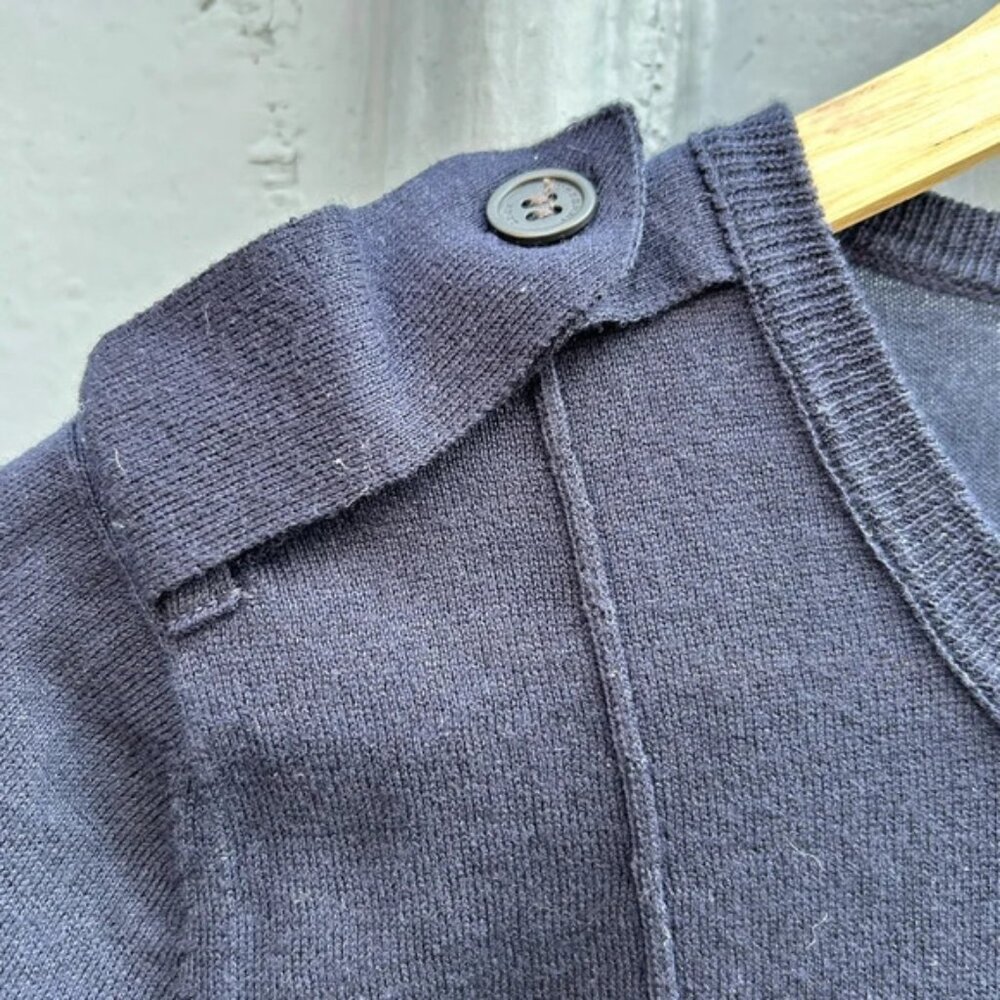 Burberry Navy Cotton Cardigan, size M - Picture 3 of 9